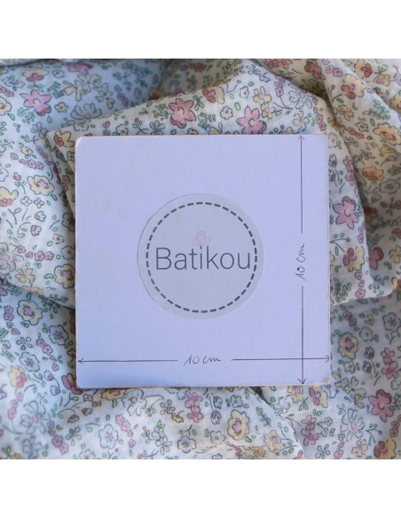 copy of Albane - Double gaze de coton motif fleuri bleu ocre