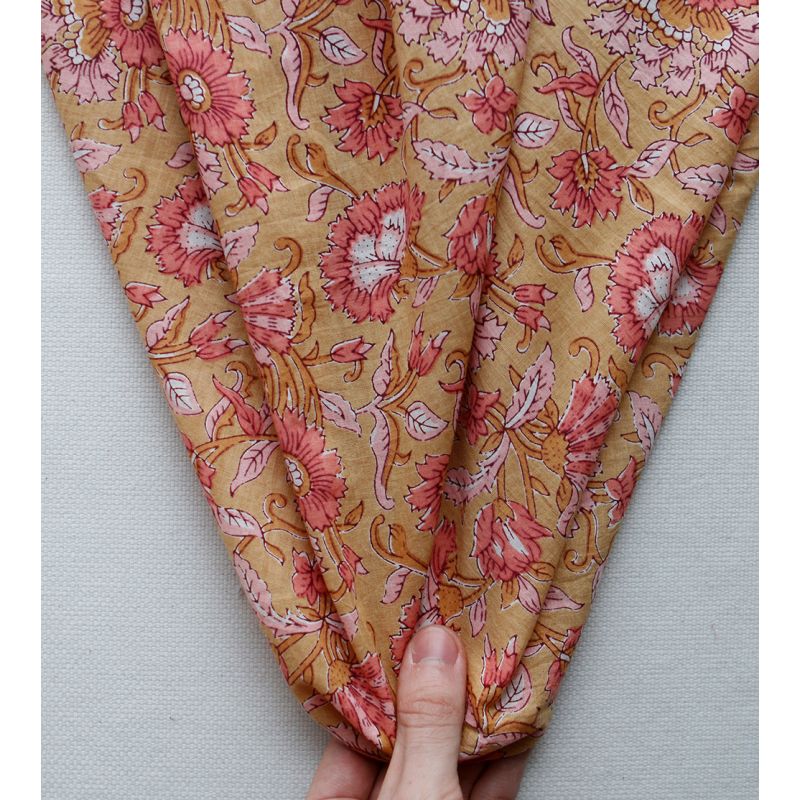 Tissu indien coton hand block traditionnel