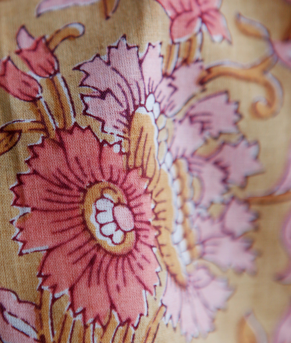 Tissu indien coton hand block traditionnel