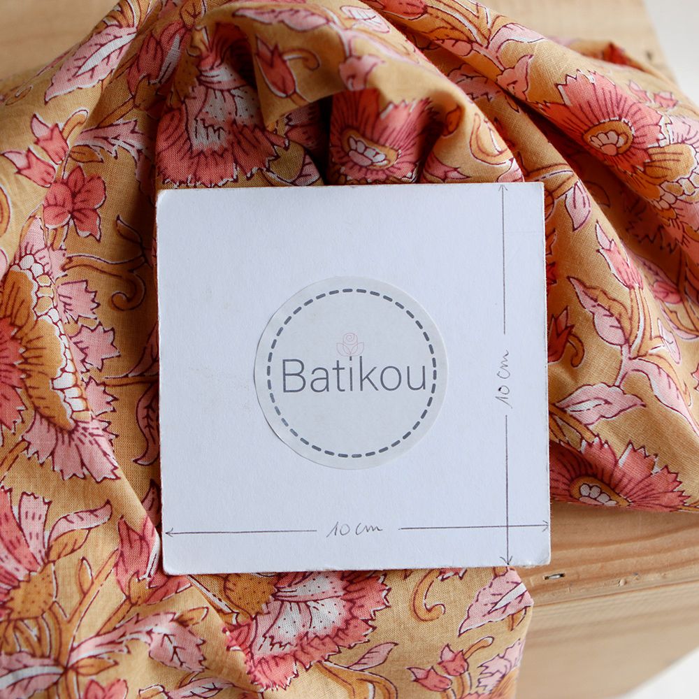 Tissu indien coton hand block traditionnel