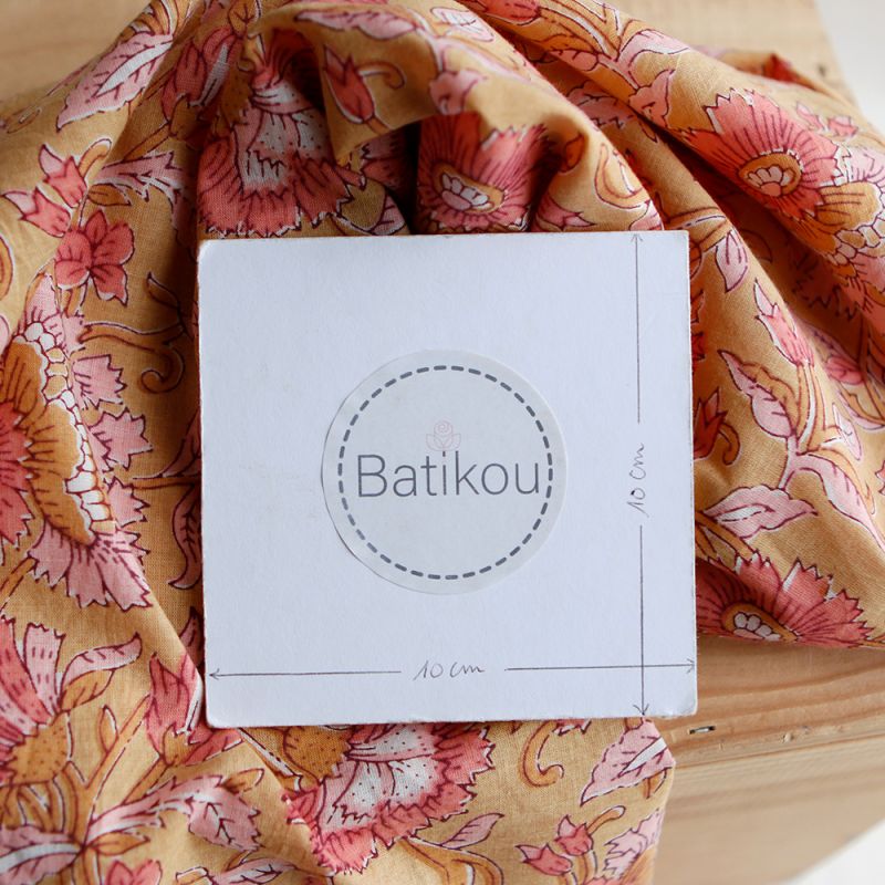 Tissu indien coton hand block traditionnel