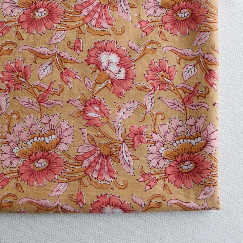 Tissu indien coton hand block traditionnel