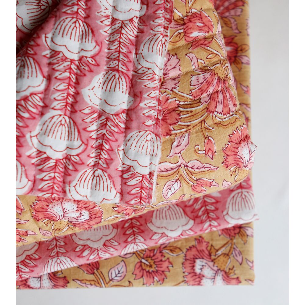 Tissu indien coton hand block traditionnel