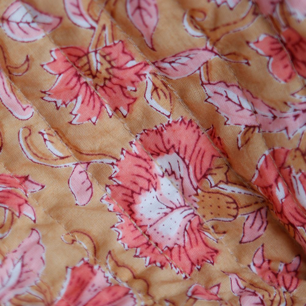 ISHA - Tissu indien matelassé double face coton hand block largeur 100cm