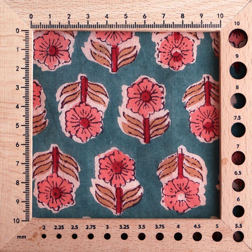 Sahar B - Tissu indien coton hand block traditionnel Teal