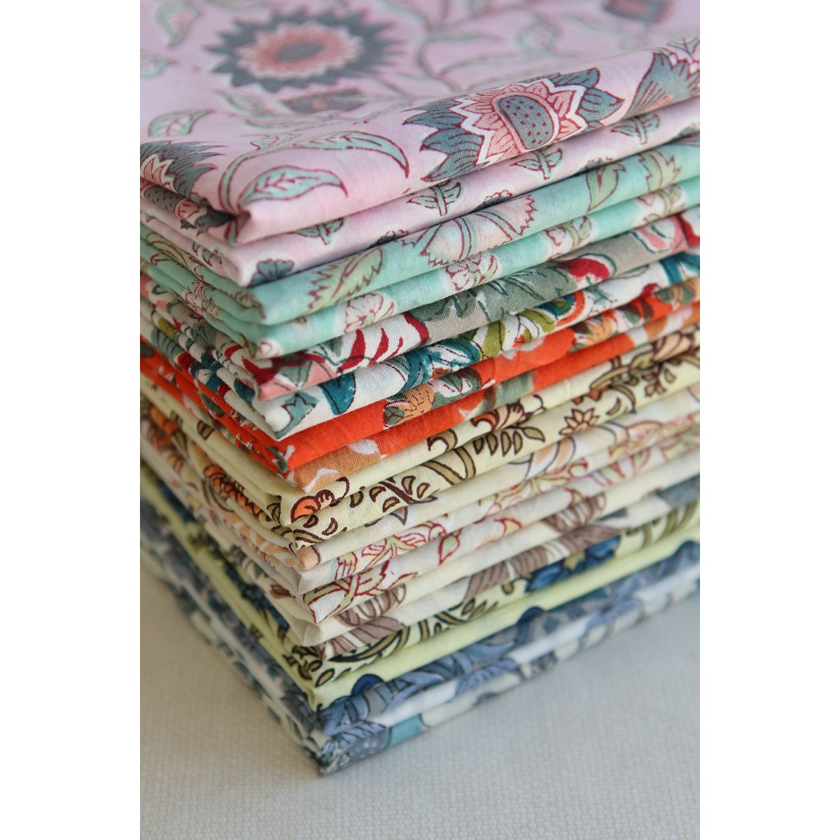 Au mètre - Tissu indien coton hand block traditionnel Au mètre - Tissu indien coton hand block traditionnel