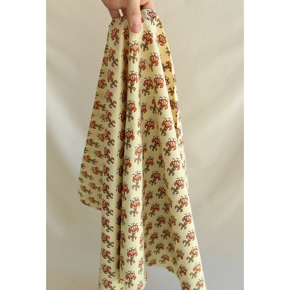 Au mètre - Tissu indien coton hand block traditionnel