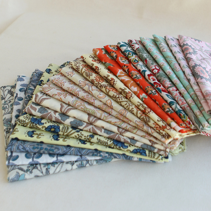 Au mètre - Tissu indien coton hand block traditionnel