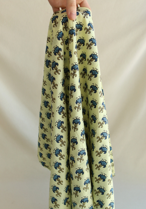 Au mètre - Tissu indien coton hand block traditionnel