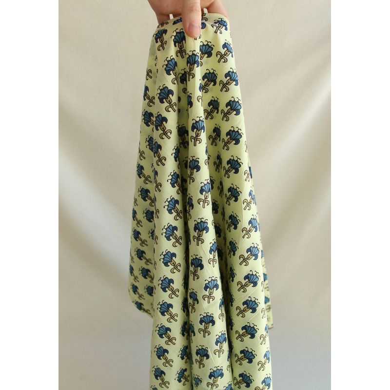 Au mètre - Tissu indien coton hand block traditionnel