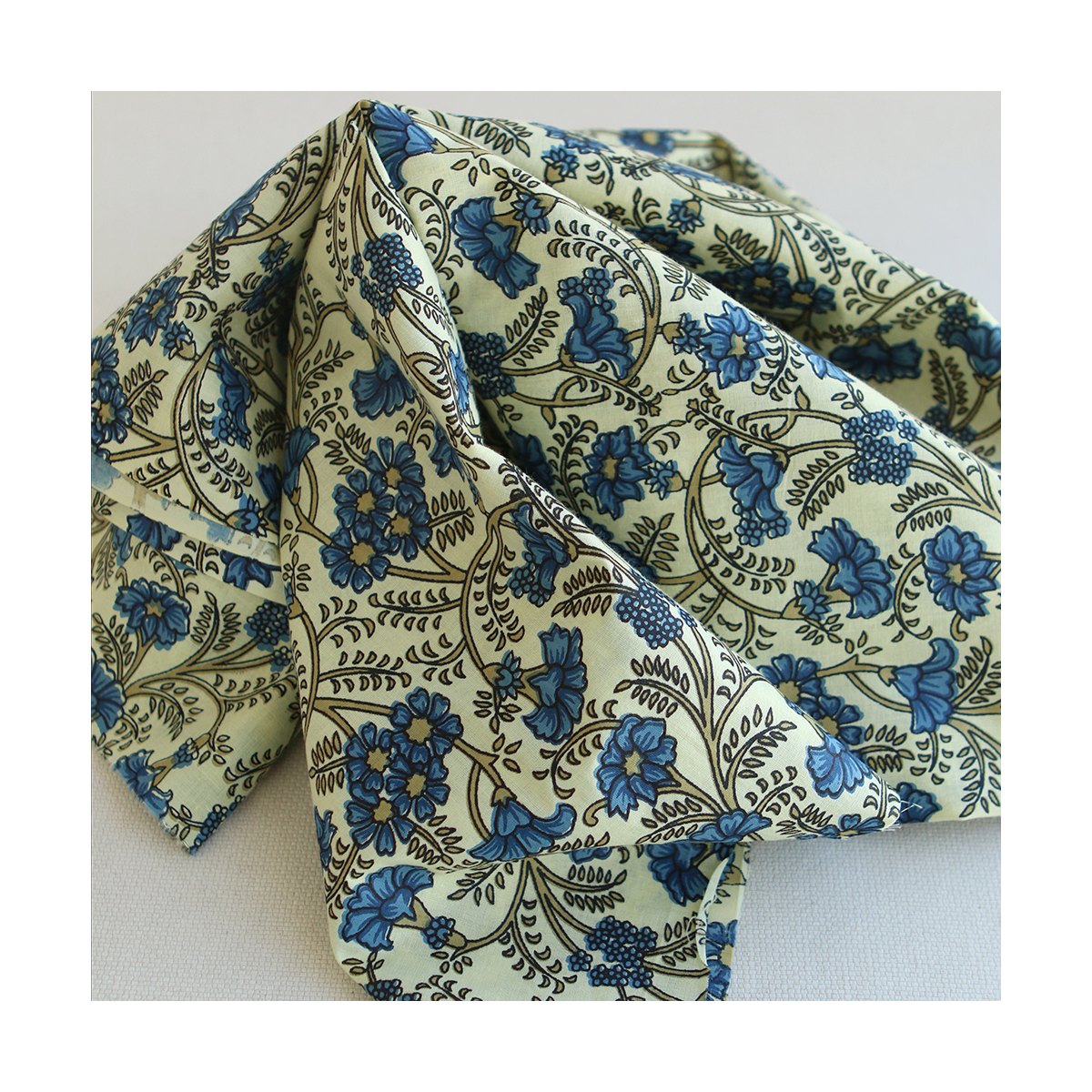 Au mètre - Tissu indien coton hand block traditionnel