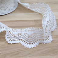 Galon guipure BLANC CASSE  60mm x 1m