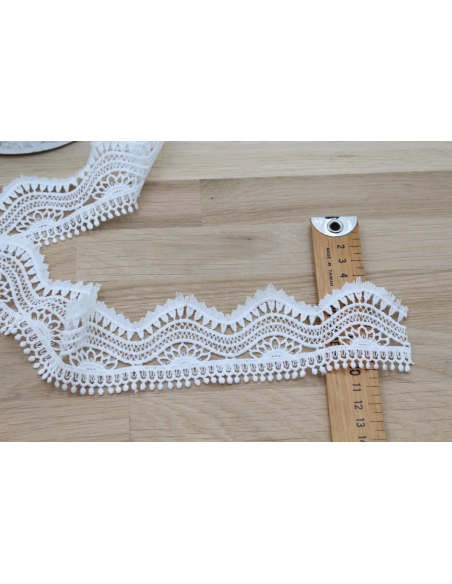 Galon guipure BLANC CASSE  60mm x 1m