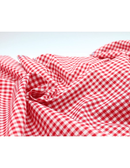 Coton vichy carreaux rouge et blanc 5mm Qualité Oeko-tex - 2