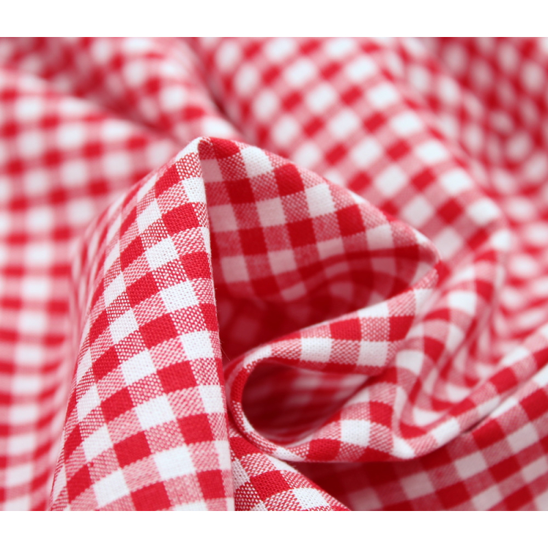 Coton vichy carreaux rouge et blanc 5mm Qualité Oeko-tex - 3