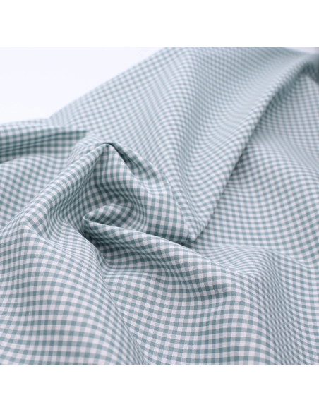 Coton vichy carreaux 2.7mm vert sauge
