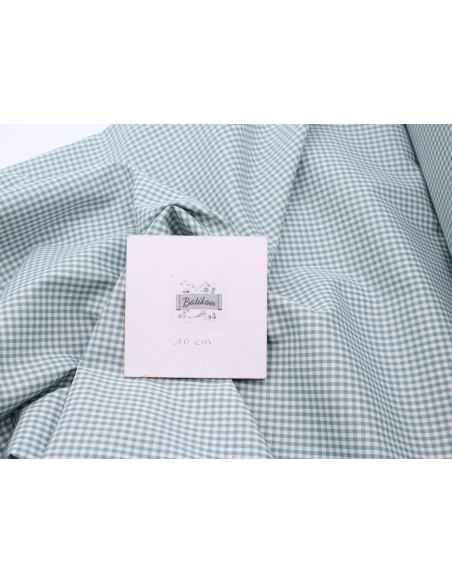 Coton vichy carreaux 2.7mm vert sauge