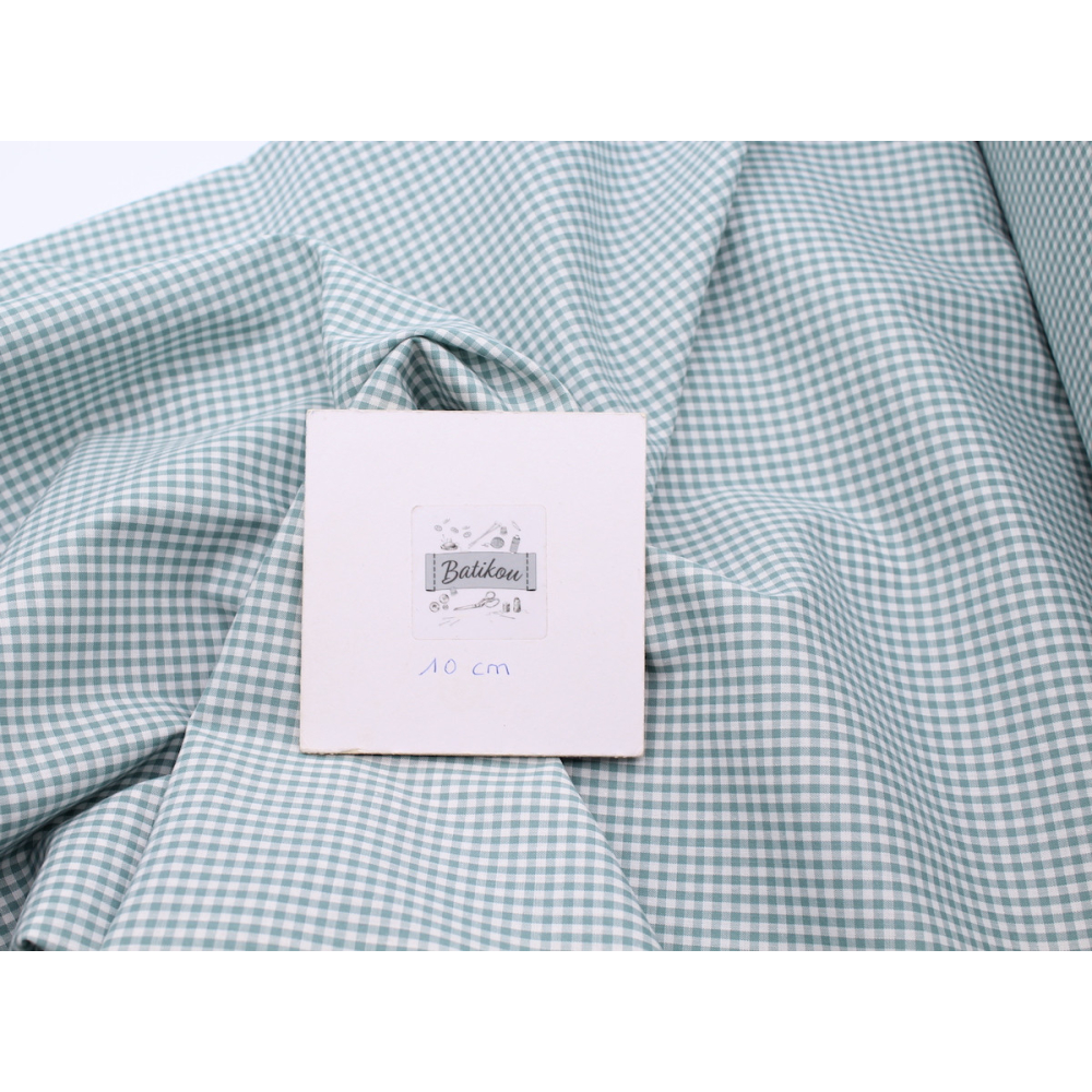 Coton vichy carreaux 2.7mm vert sauge