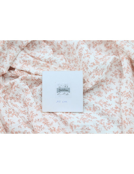 Meriem - Double gaze de coton BIO motif exclusif Pêche frais Tissus issus de l'agriculture biologique  - 7