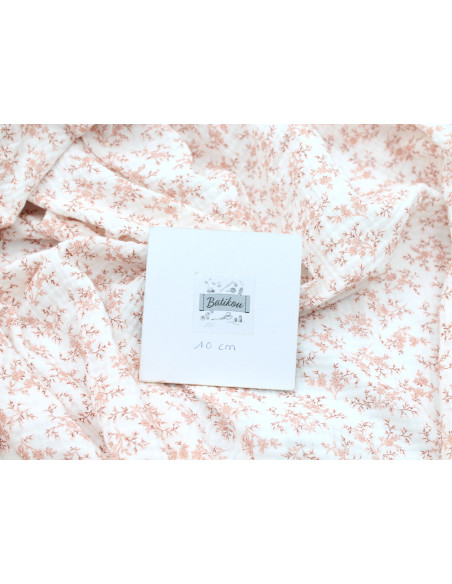 Meriem - Double gaze de coton BIO motif exclusif Pêche frais Tissus issus de l'agriculture biologique  - 3