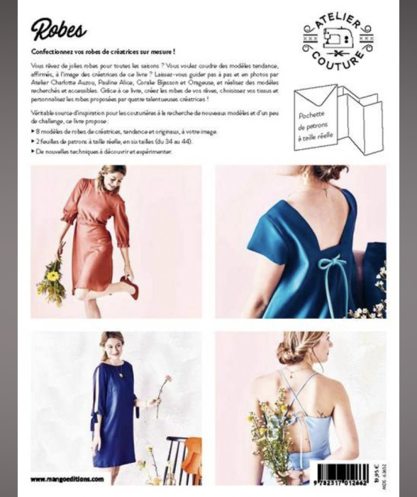 Livre patrons de couture femme 4 créatrices 8 robes 
