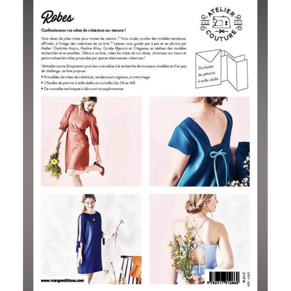 Livre patrons de couture femme 4 créatrices 8 robes 