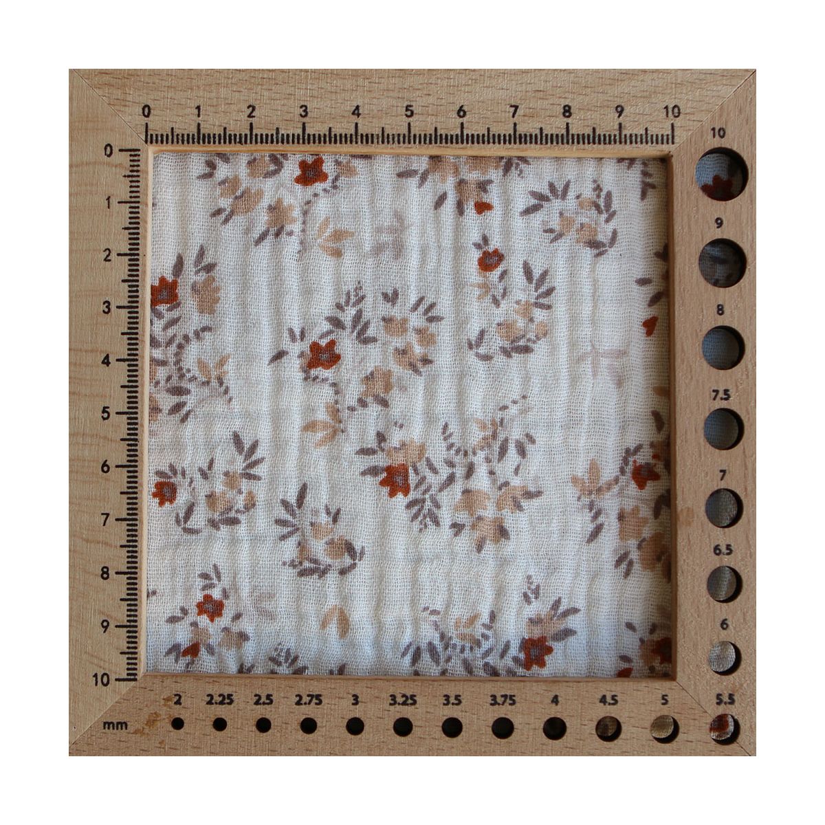 Namra - Double gaze de coton fond écru motif fleuri