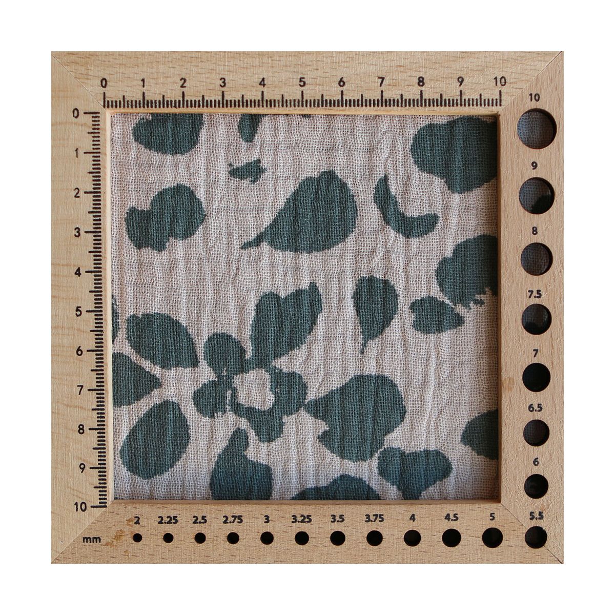 Karakulac - Double gaze de coton fond beige motif anthracite