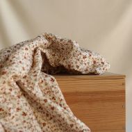 Betina - Double gaze de coton imprimé fleuri ocre