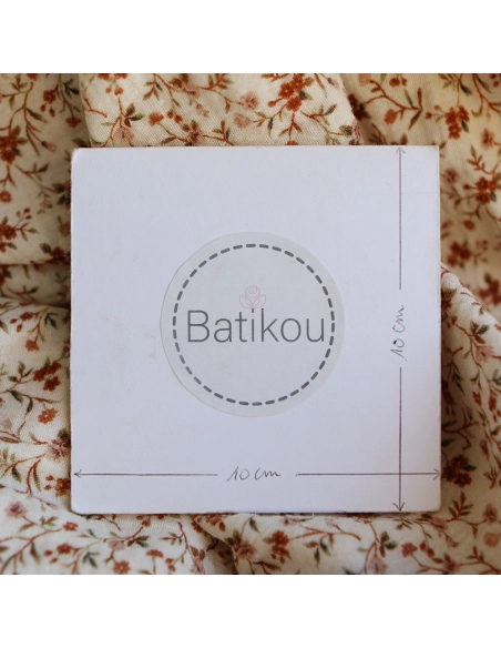 Betina - Double gaze de coton imprimé fleuri ocre