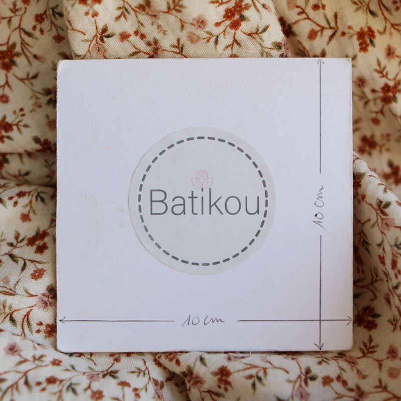 Betina - Double gaze de coton imprimé fleuri ocre