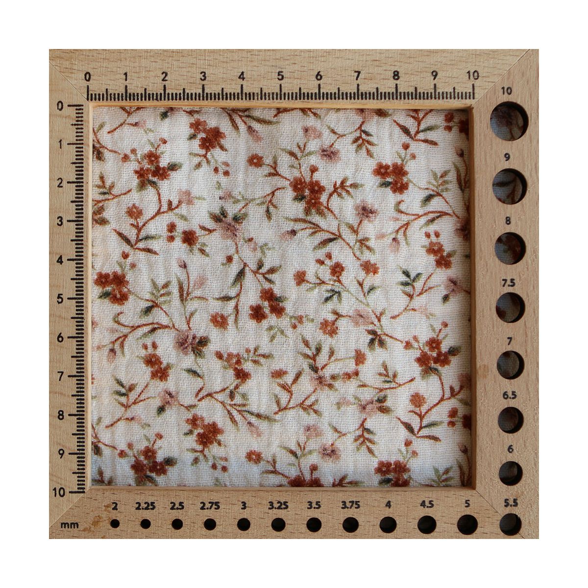 Betina - Double gaze de coton imprimé fleuri ocre