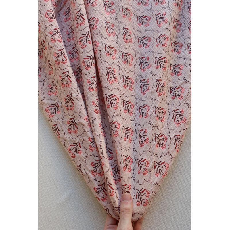 Luly - Double gaze de coton fond vieux rose