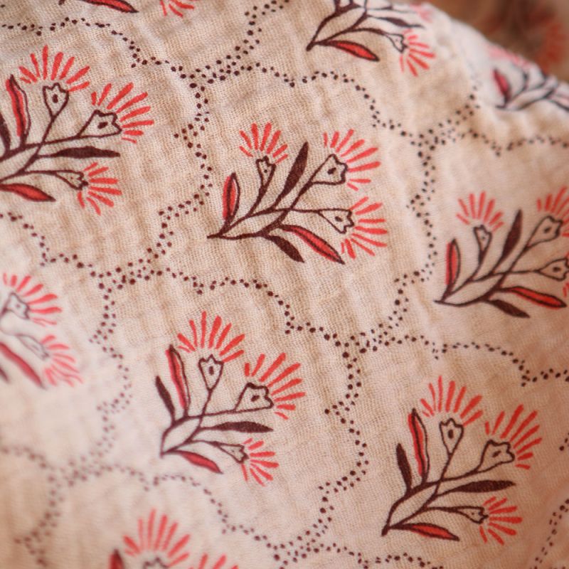 Luly - Double gaze de coton fond vieux rose