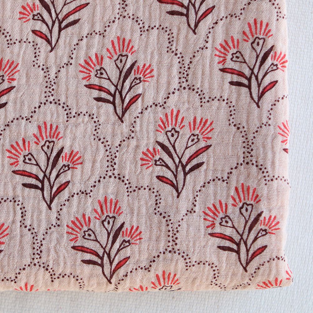 Luly - Double gaze de coton fond vieux rose