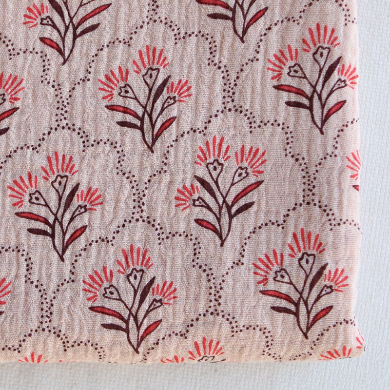 Luly - Double gaze de coton fond vieux rose