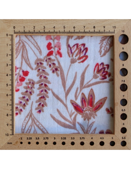 Jaya - Double gaze de coton fond écru motif fleuri