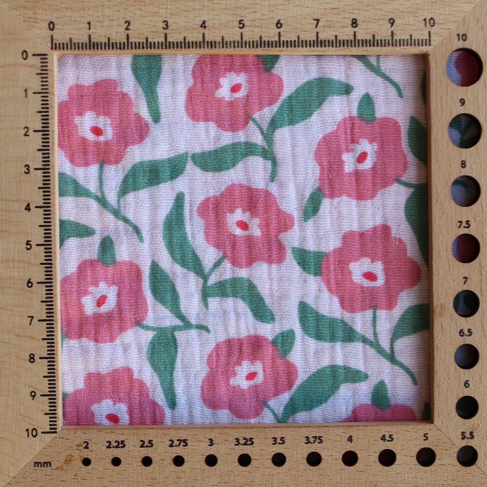 Storia - Double gaze de coton fond écru motif fleuri