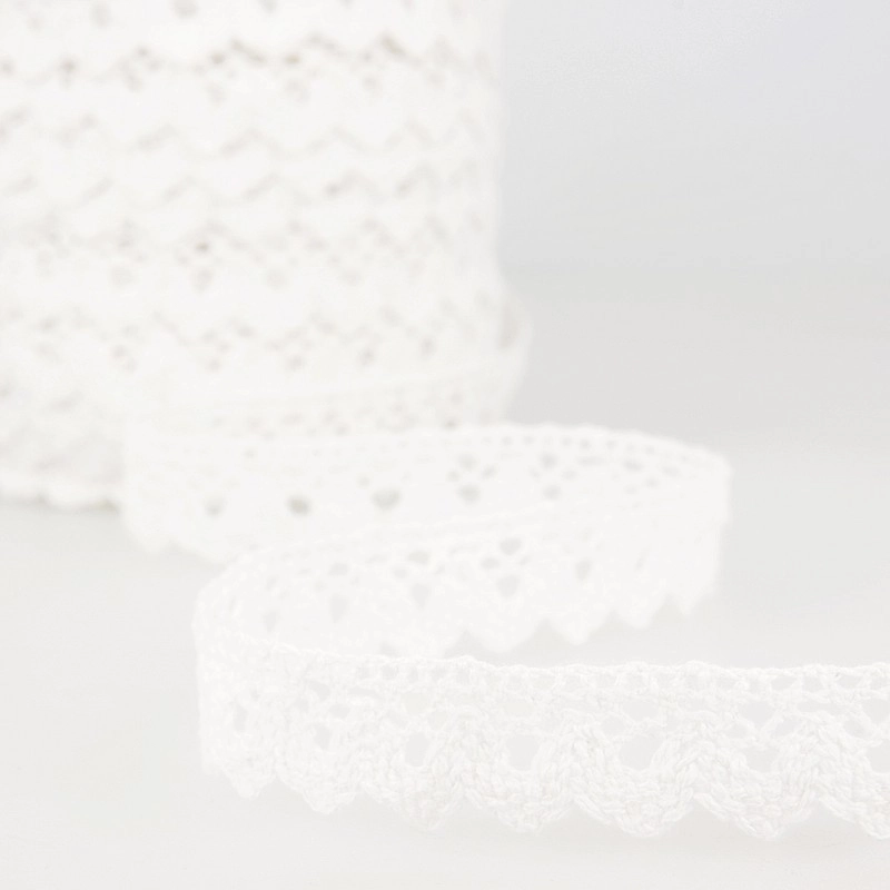 Galon coton crochet 15mm x 1M Coloris au choix