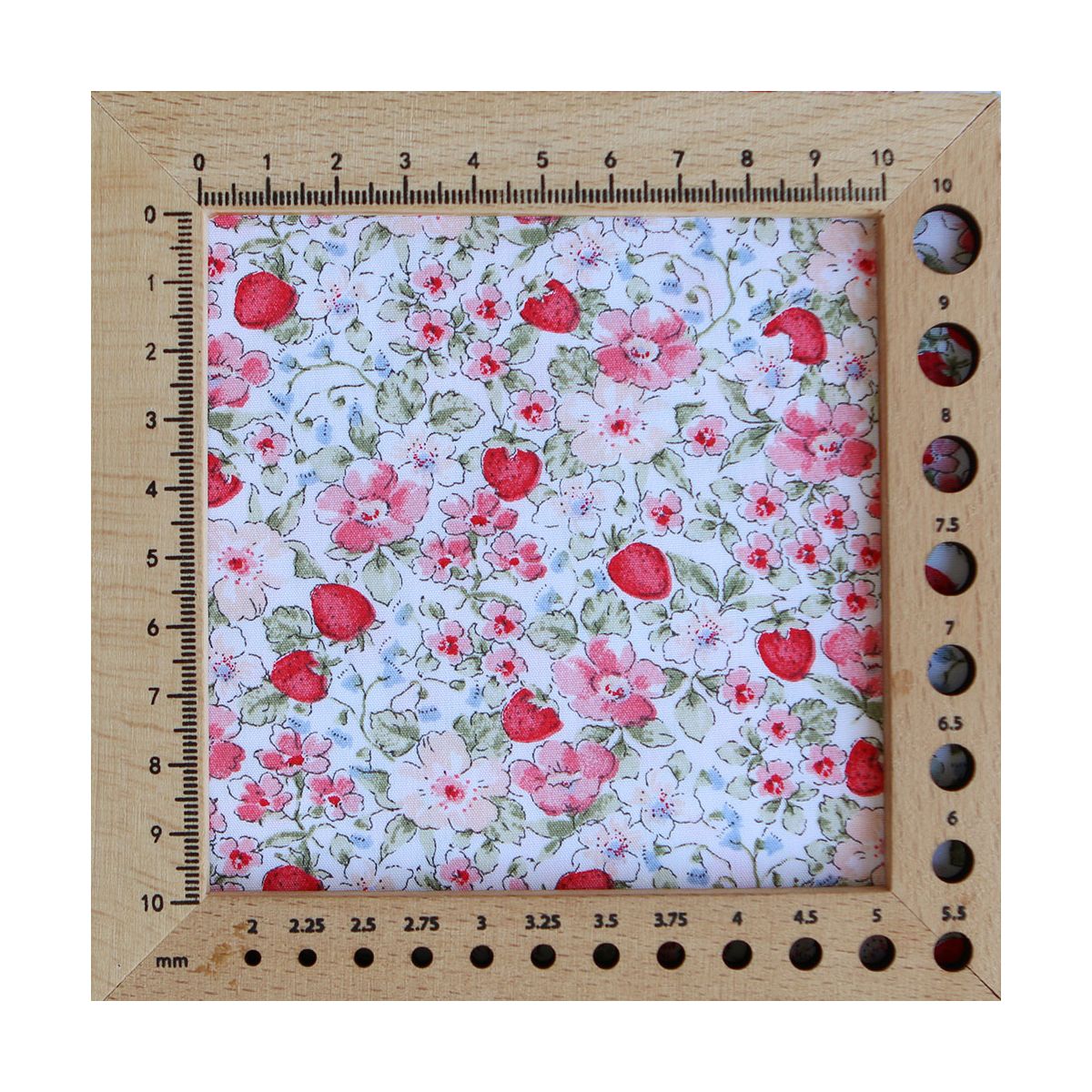 Gariguette - Popeline de coton BIO imprimé fleurs et fraises