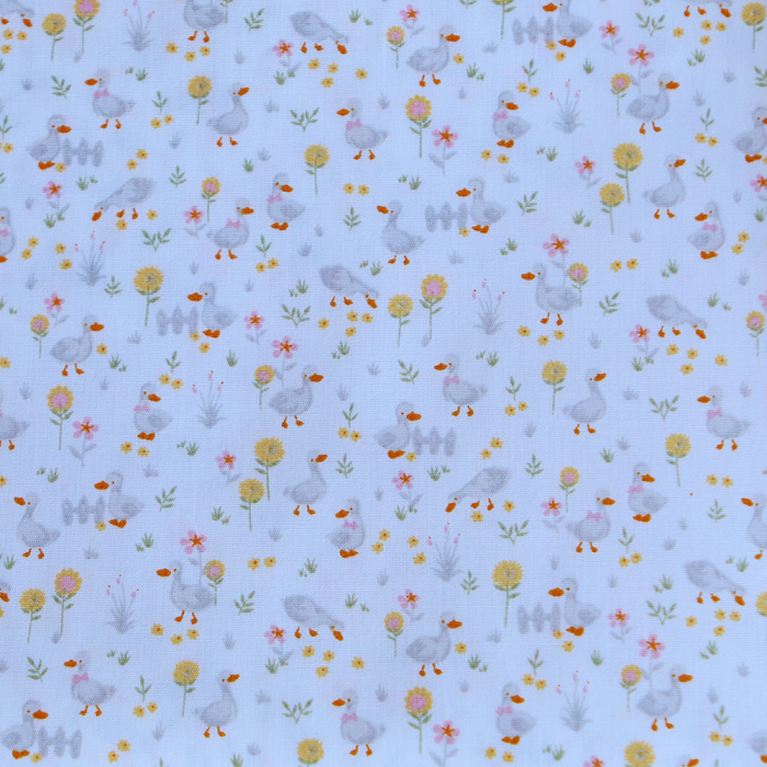 Otis - Popeline de coton BIO imprimé petits canards