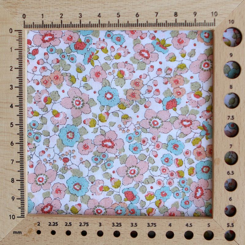 Clélie - Batiste de coton BIO à imprimé fleuri rose, bleu et vert