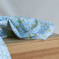 Charline - Popeline de coton BIO imprimé fleuri bleu