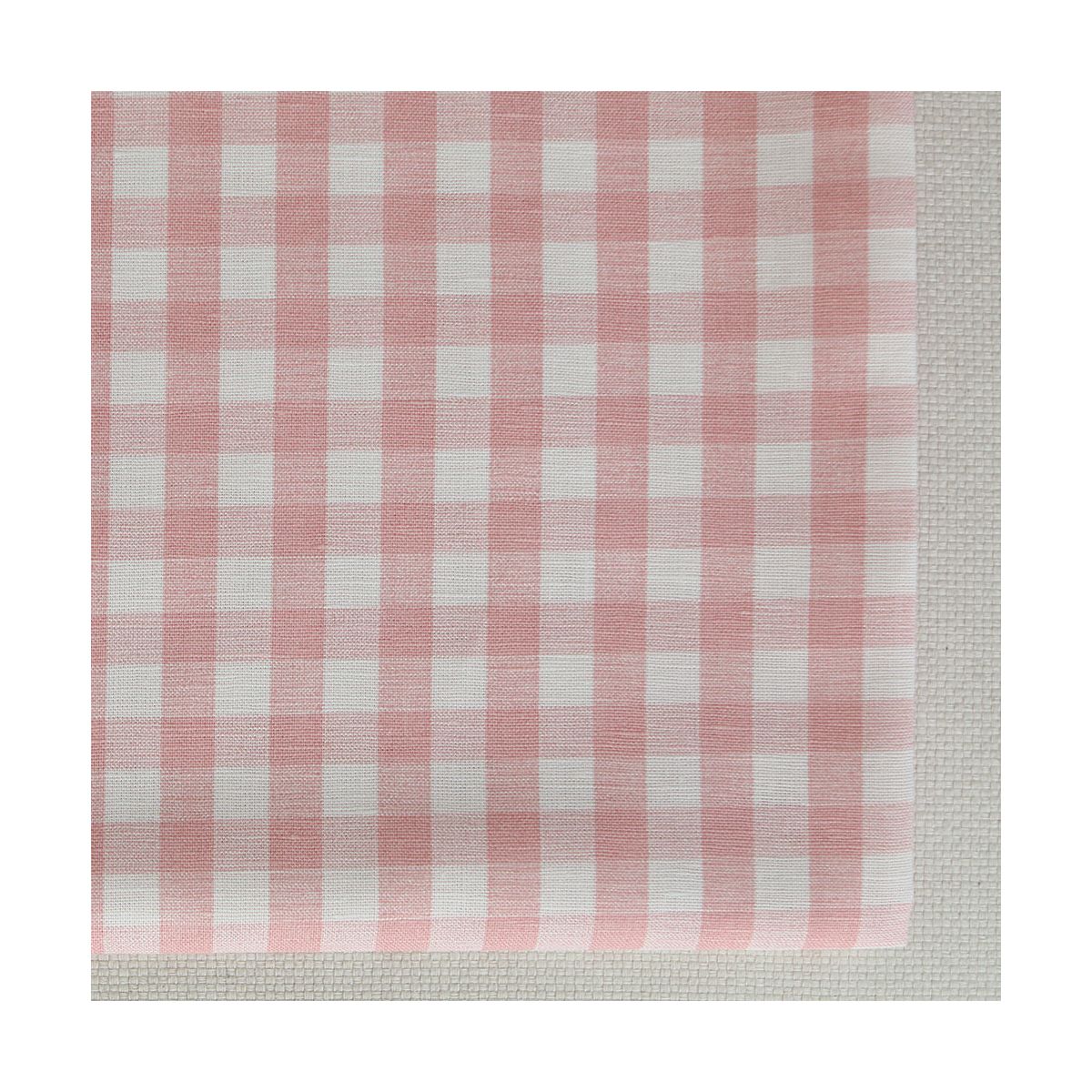 Victor - Tissu lin coton vichy 7mm blanc lait et rose blush Victor - Tissu lin coton vichy 7mm blanc lait et rose blush