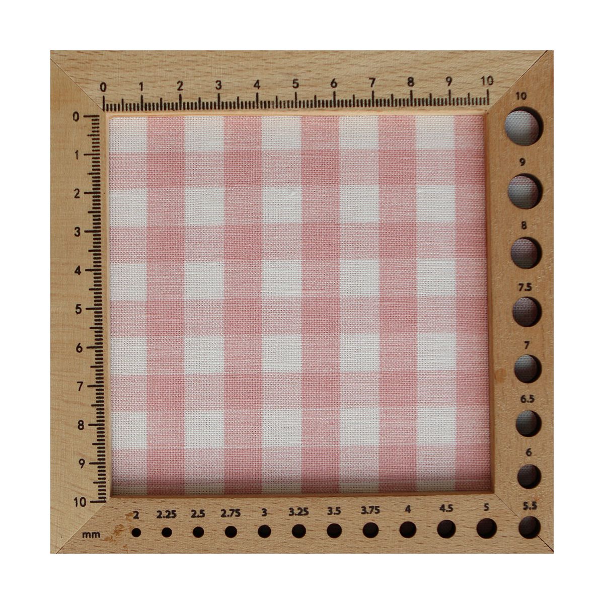 Victor - Tissu lin coton vichy 7mm blanc lait et rose blush Victor - Tissu lin coton vichy 7mm blanc lait et rose blush