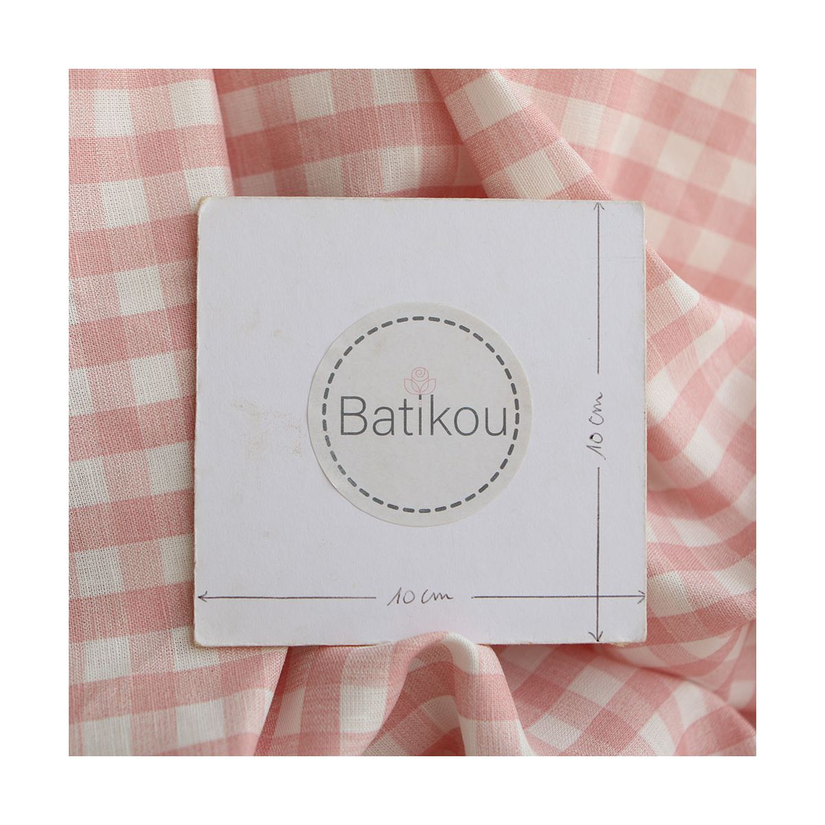 Victor - Tissu lin coton vichy 7mm blanc lait et rose blush Victor - Tissu lin coton vichy 7mm blanc lait et rose blush