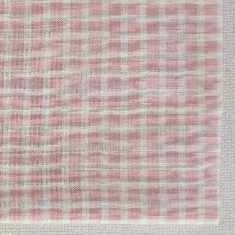Paul - Tissu lin coton quadrillage 6mm blanc lait et rose blush