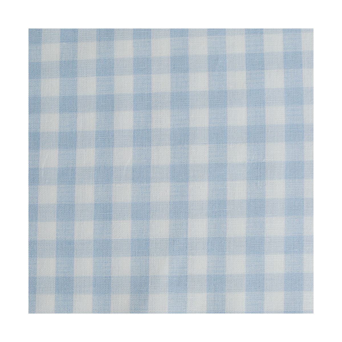Victor - Tissu lin coton vichy 7mm blanc lait et bleu horizon Victor - Tissu lin coton vichy 7mm blanc lait et bleu horizon