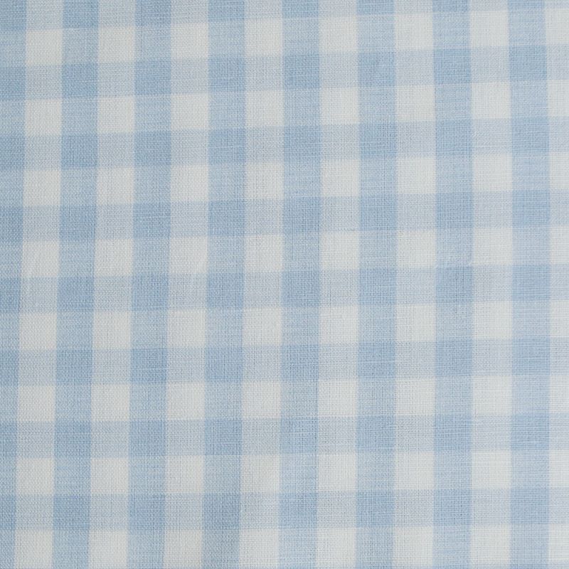 Victor - Tissu lin coton vichy 7mm blanc lait et bleu horizon