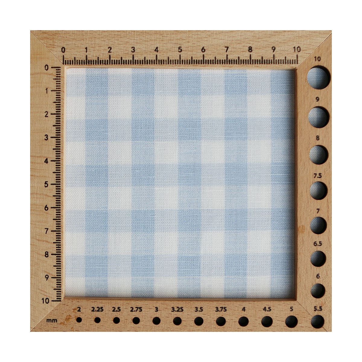 Victor - Tissu lin coton vichy 7mm blanc lait et bleu horizon Victor - Tissu lin coton vichy 7mm blanc lait et bleu horizon